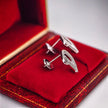 14K White Gold Lab-Grown Diamond Initial D Stud Earrings