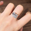 tw003 14K White Gold 2.04 Carat Radiant +2.04 Carat Pear Shape Lab-Grown Diamond E VVS2 Ring