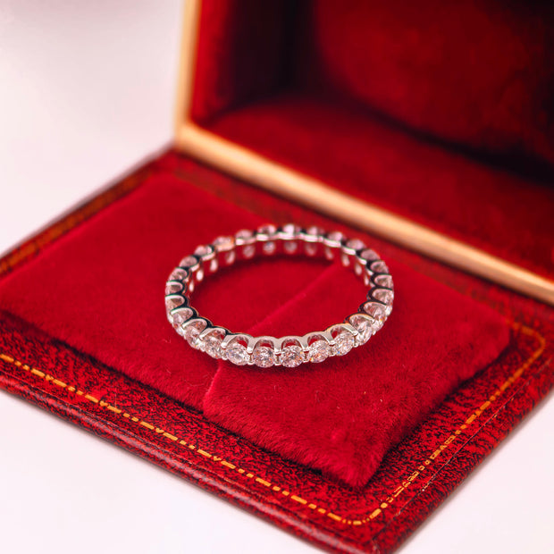 bd010 14k white gold band ring T:1.81 g, D:1.39 ct