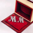 14K White Gold Lab-Grown Diamond Initial M Stud Earrings