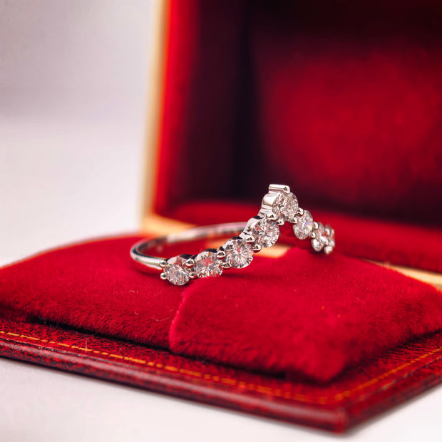 bd014 14k white gold band ring T:2.35 g, D:0.92 ct