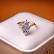 me005 14K Yellow Gold 3.05 Carat Marquise Cut Lab-Grown Diamond E VVS2 Solitaire Ring