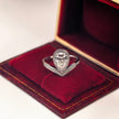 pr001 14K White Gold 1.03 Carat Pear Shape Lab-Grown Diamond E VVS2 Ring with Diamond Halo
