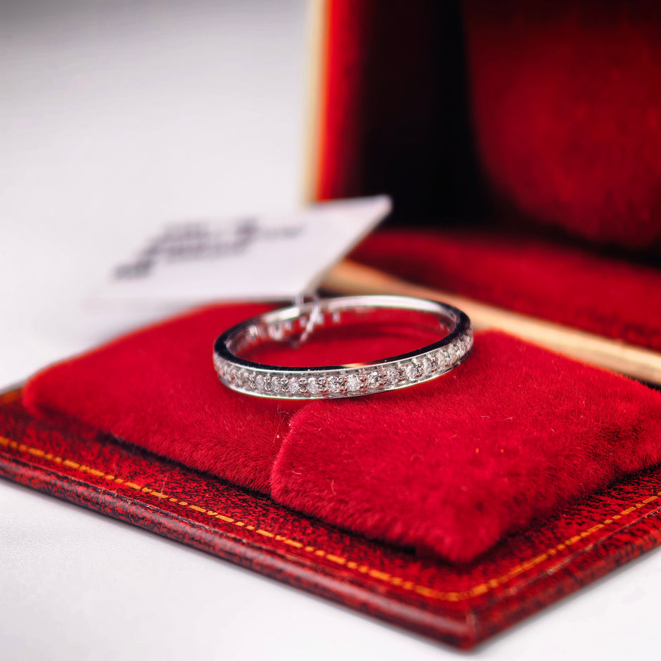 bd002 14k white gold band ring T:1.46