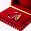 me008 14K White Gold 0.33 Carat Marquise Cut Lab-Grown Diamond E Yellow Ring