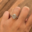 14k White Gold 3.02 Carat Oval Cut Lab-Grown Diamond E VVS2 Three-Stone Ring