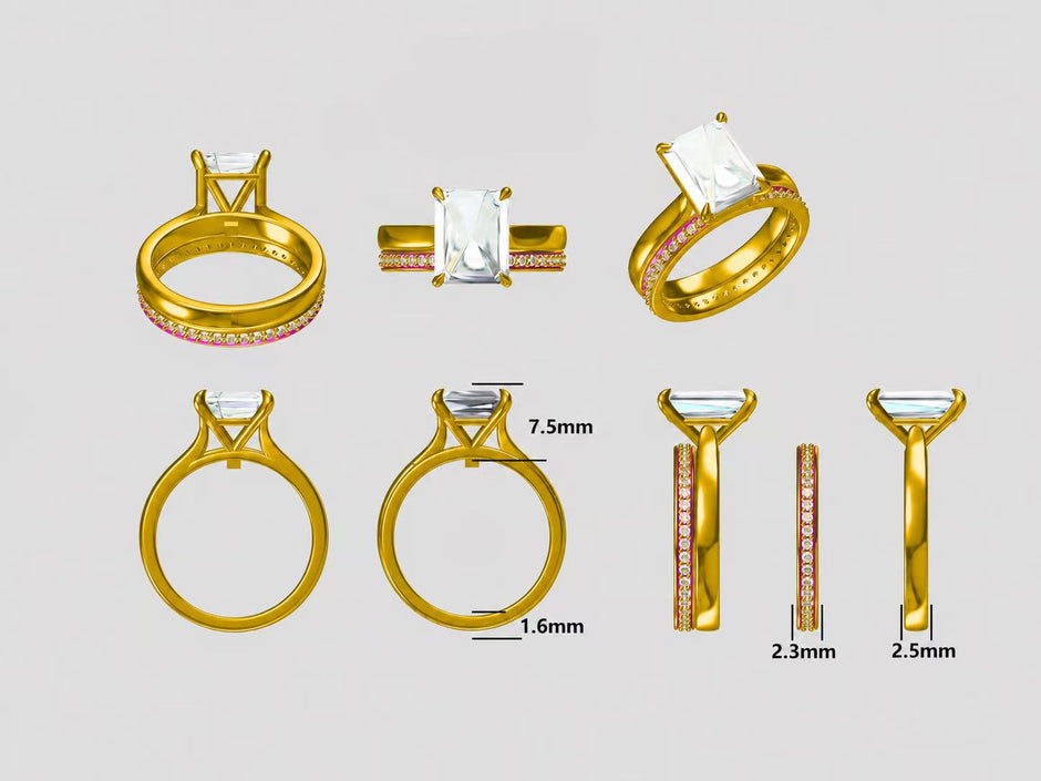 private link for Starchy 14k yellow gold, main stone IGI(LG807691922)E color VVS2 Radiant cut Ring, with 14k yellow gold lab grown diamond band, size 7.5#