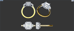 (half deposit)private link for Saba Sabina 18k yellow gold 4ct radiant lab-grown diamond ring, E color VVS2 clarity, IGI certificate included, 2.1mm band, size 7.5 accented by two 0.5ct trapezoid side stones(E color VVS2 clarity)