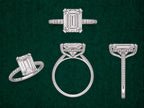 Private link for Manny-z 14k white gold with 3 ct emerald cut hidden halo ring, size 7